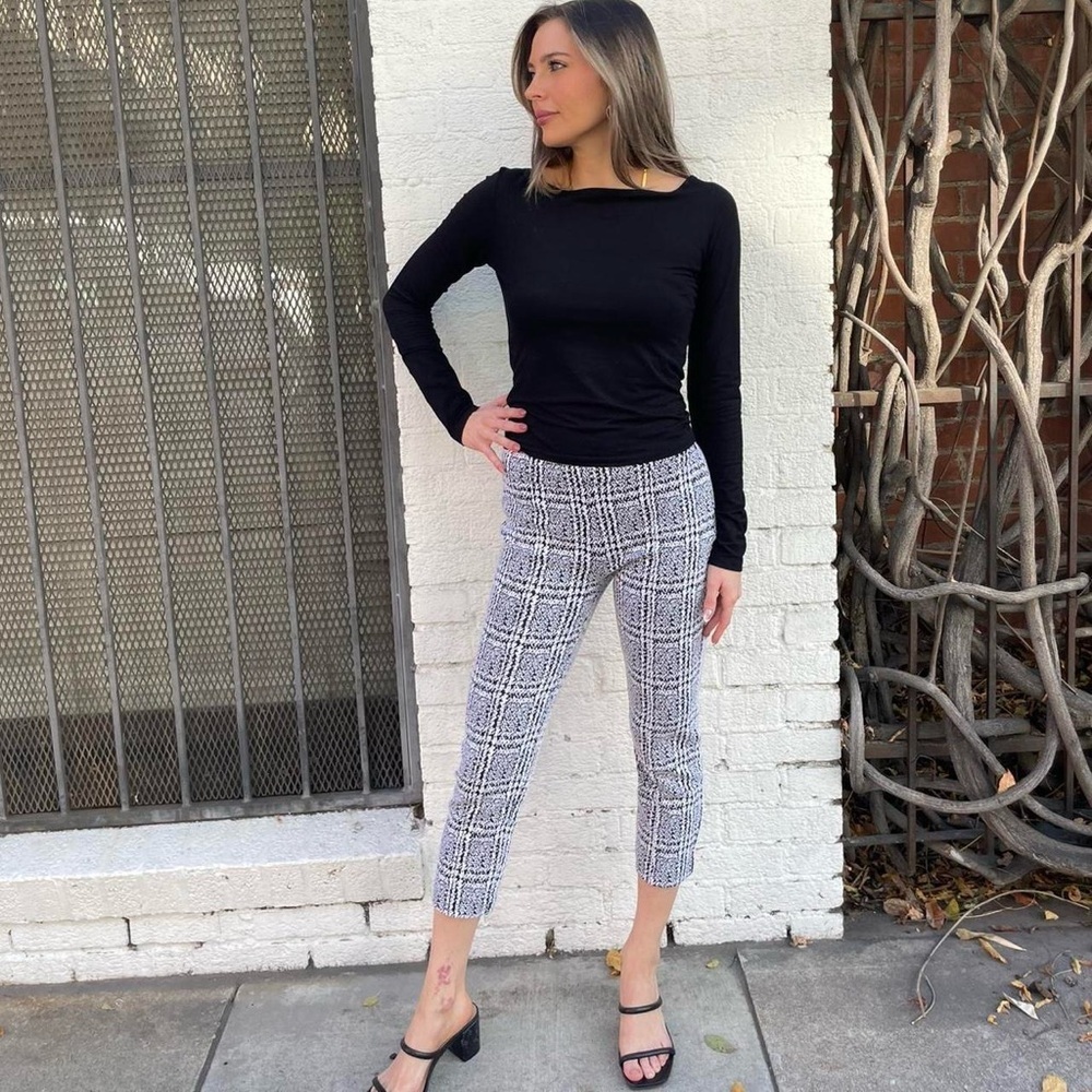 Michael Michael kors Black and white plaid trousers pants sz P/S - 28 in x 22.5